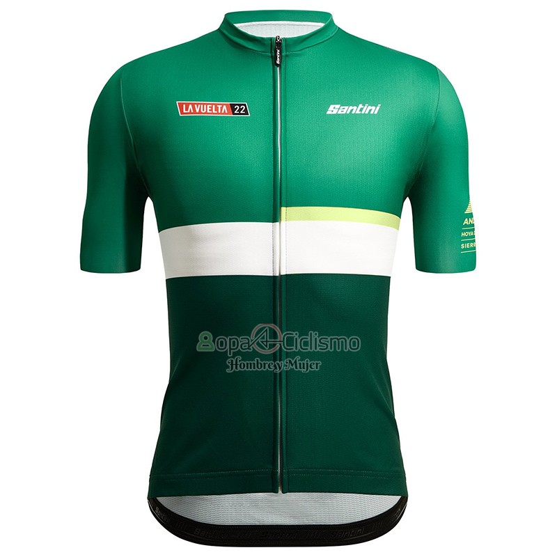 Vuelta Espana Ropa Ciclismo Culotte Corto 2022 Hombre Mangas Cortas Negro Verde
